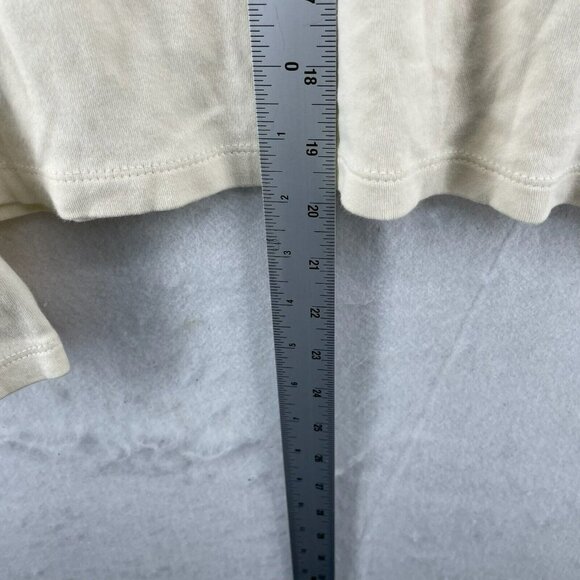 Coldwater Creek Long Sleeve Shirt Women Lg Beige Ivory Plain Cropped Round Neck - Picture 5 of 10